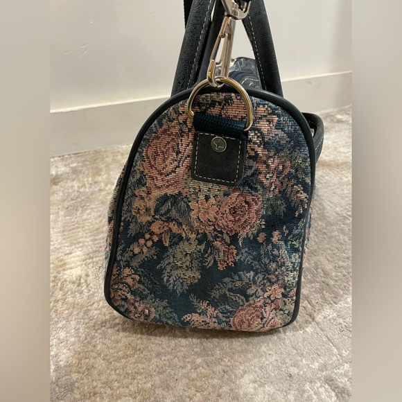 Vintage Atlantic Luggage 14" Tapestry Weekend Floral Bag Travel Mrs.Doubtfure - Picture 5 of 12